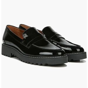 Franco Sarto Black Patent Leather Loafers